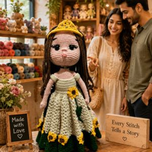 Crochet 36 cm Amigurumi Princess with removable outfit Crochet doll