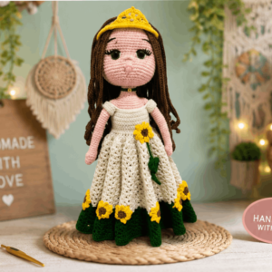 New Arrivals Handmade Crochet Princess Amigurumi Doll – Sunflower Princess
