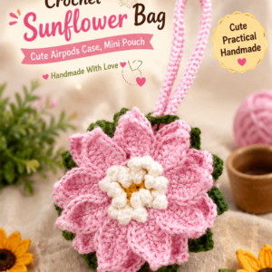 New Arrivals Handmade Crochet Sunflower Bag, Pouch, Potli